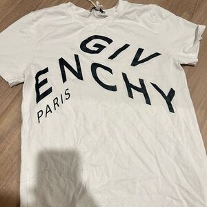 Givenchy White Short Sleeve Tee with Bold Logo